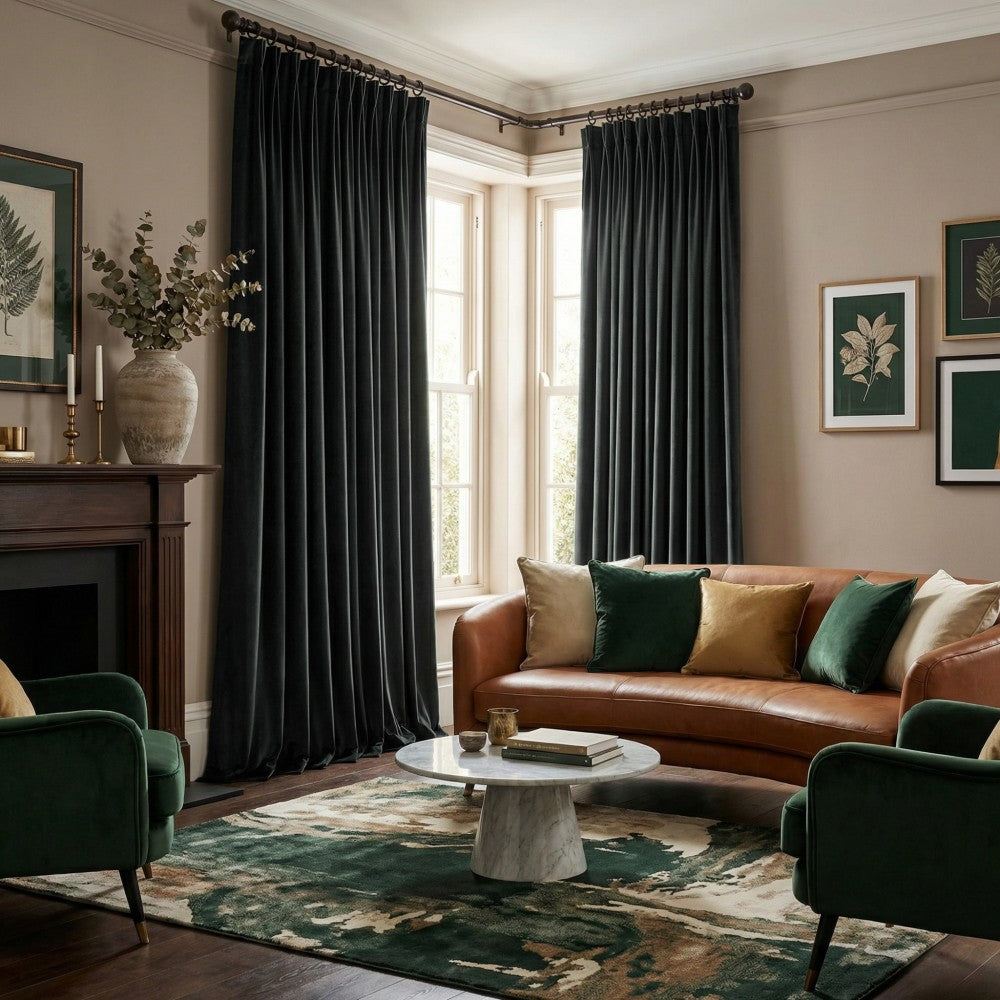 Whitney Luxury Matte Velvet Thermal Curtains