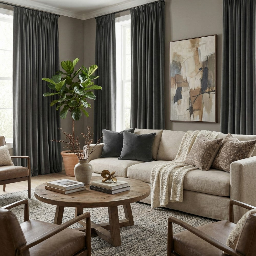 Whitney Luxury Matte Velvet Thermal Curtains