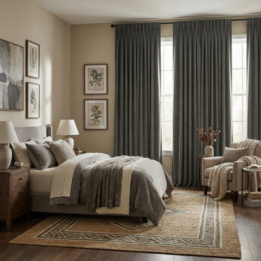 Whitney Luxury Matte Velvet Thermal Curtains