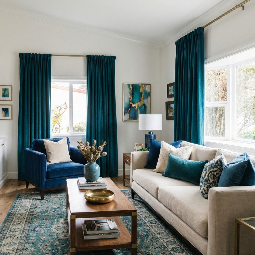 Whitney Luxury Matte Velvet Thermal Curtains