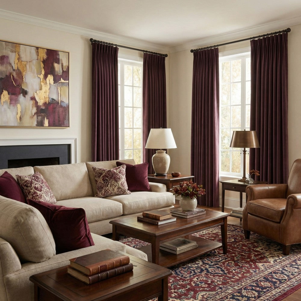 Whitney Luxury Matte Velvet Thermal Curtains