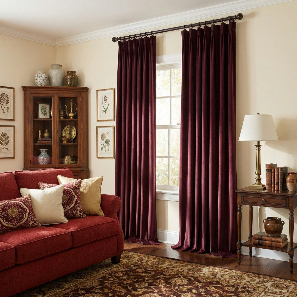 Whitney Luxury Matte Velvet Thermal Curtains