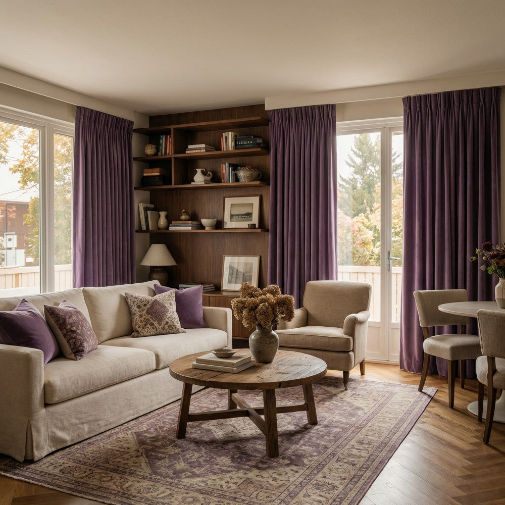 Whitney Luxury Matte Velvet Thermal Curtains