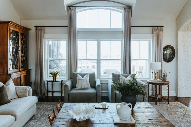 beige Custom Curtains