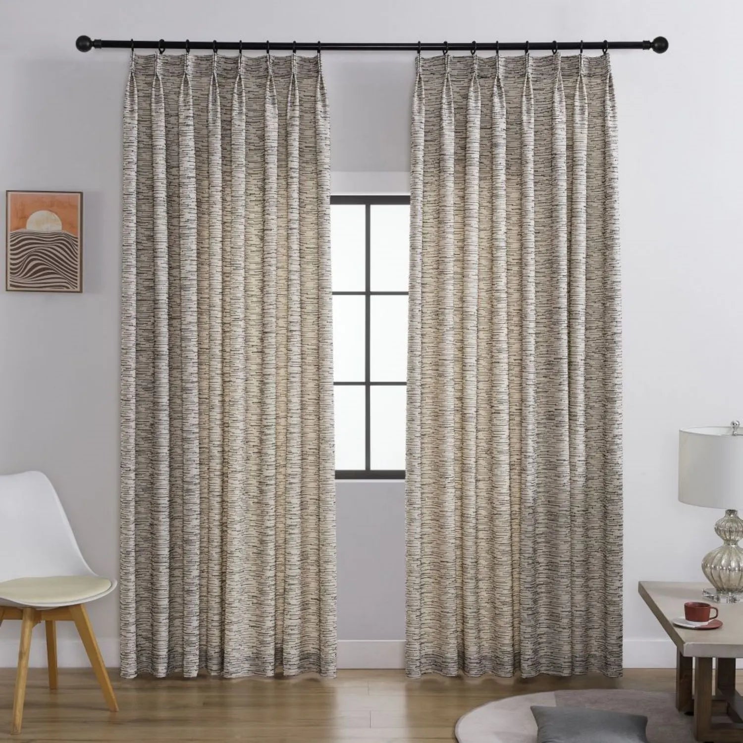 Woody Irregular Dense striped curtains