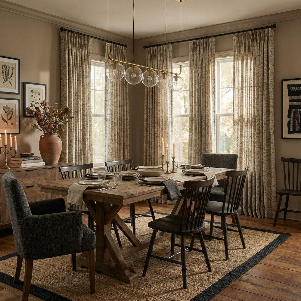 Woody Irregular Dense striped curtains