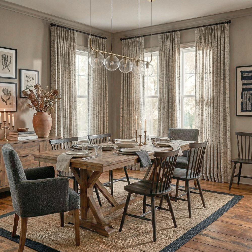 Woody Irregular Dense striped curtains