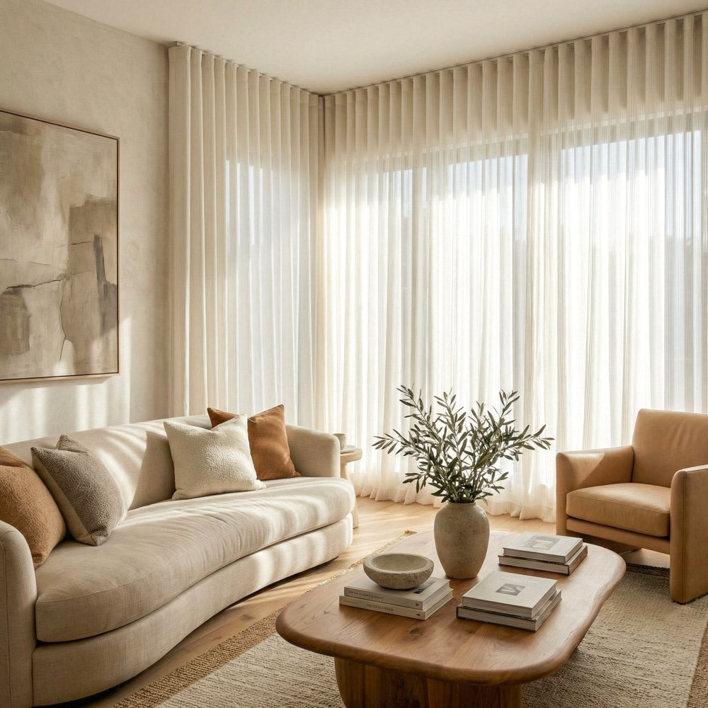 Wynn Soft Cotton Semi Sheer Curtains