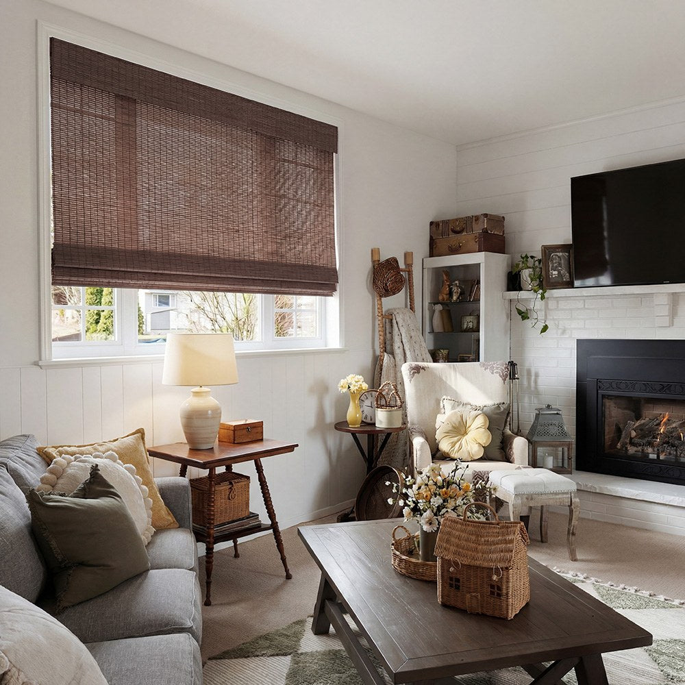 Zula Cream Natural Custom Bamboo Shades | Cordless Motorized