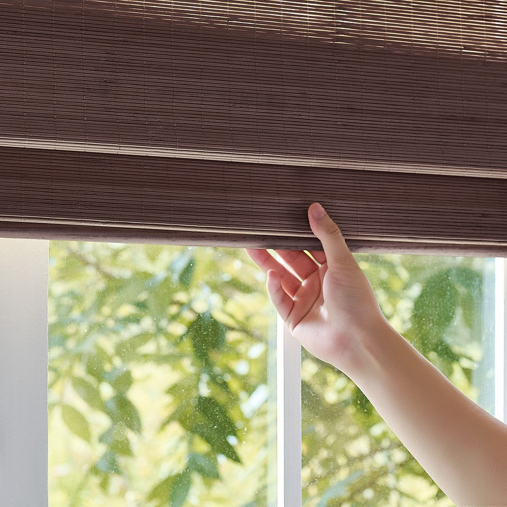 Zula Cream Natural Custom Bamboo Shades | Cordless Motorized