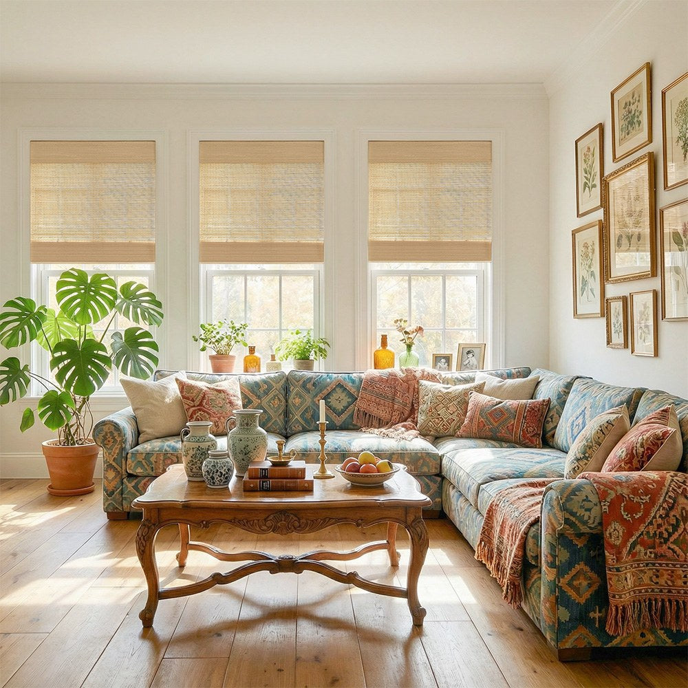 Zula Cream Natural Custom Bamboo Shades