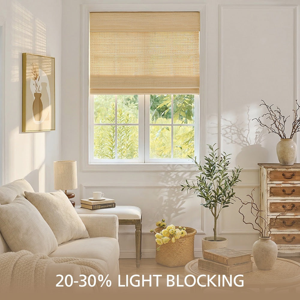 Zula Cream Natural Custom Bamboo Shades