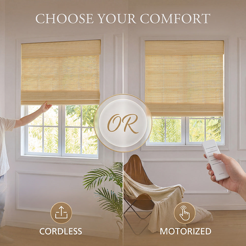 Zula Cream Natural Custom Bamboo Shades