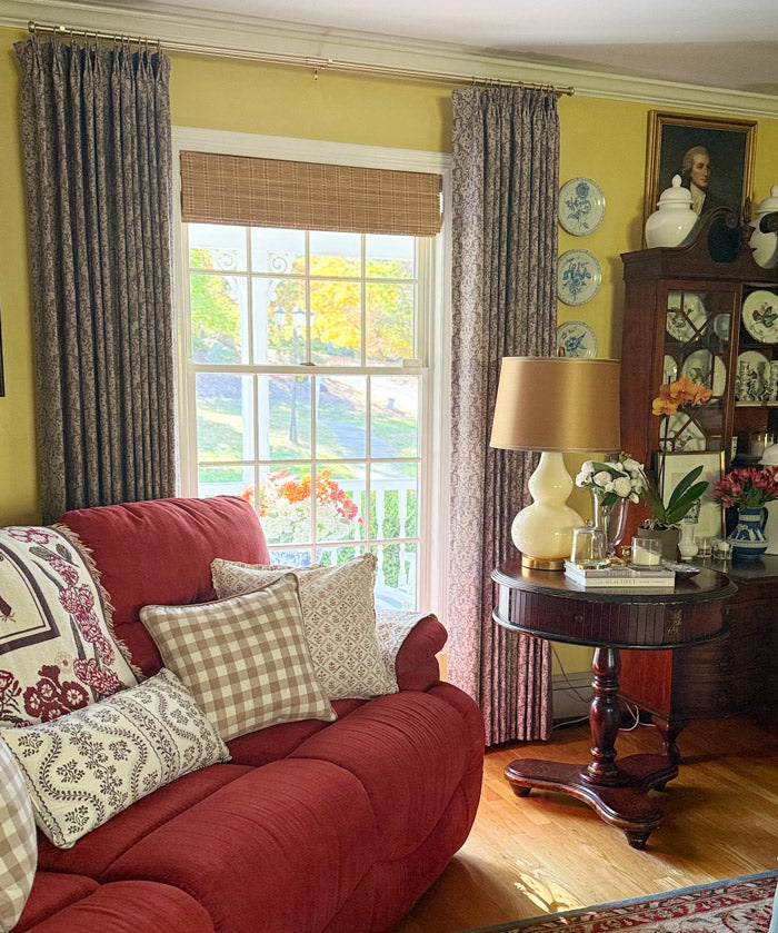 damask floral printed curtains