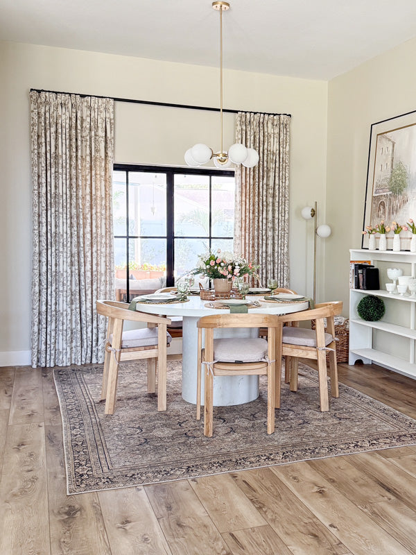 brown floral curtains