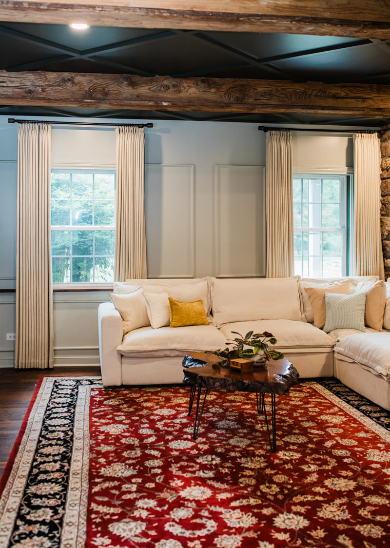 herringbone textured cotton curtains