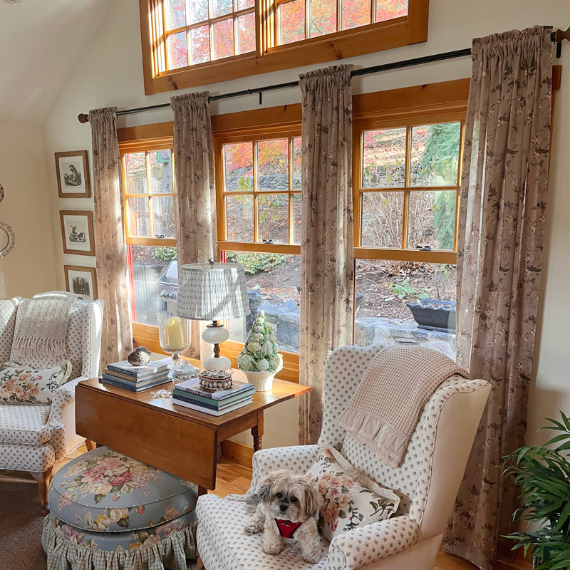 floral linen curtains