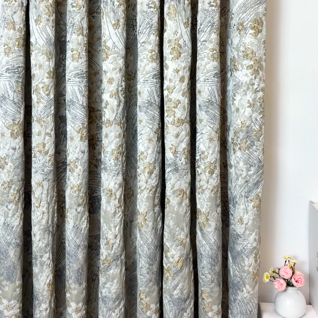 Christine / Light Grey with Golden Flower / Unlined