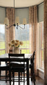 Cleo / Vintage Style Floral Linen Mesh Sheer Curtains / Unlined