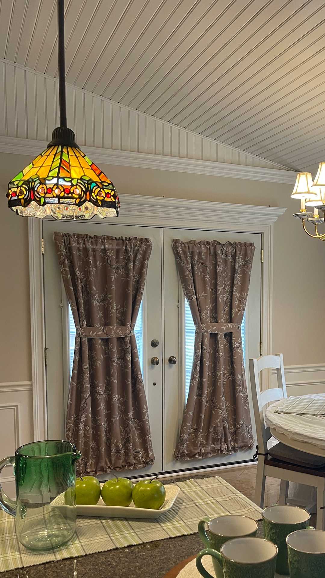 Gina / Subtle Printed Floral Leaf Linen Curtains / Natural Beige liner