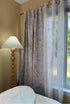 Peggy / Subtle Leaf Linen Embroidered Curtains / Natural Beige Liner