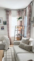 Skye / Country Style Pinkish Botanical Linen Sheer Curtains / Unlined