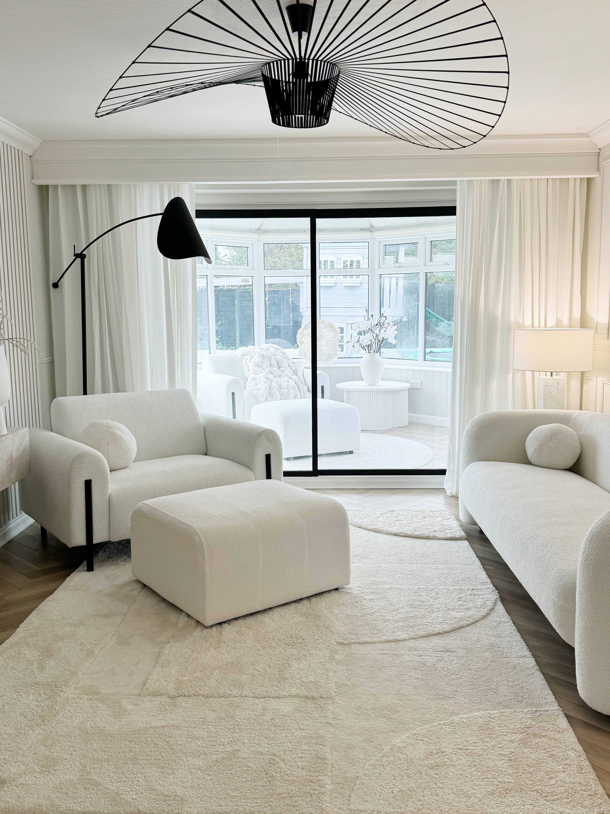 Tate / Pure White / Cotton Soft Semi Sheer Curtains