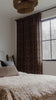 Victoria / Beige Printed Damask Linen Curtains / Unlined