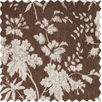 Faiga Vintage Style Brown Floral Jacquard Curtains